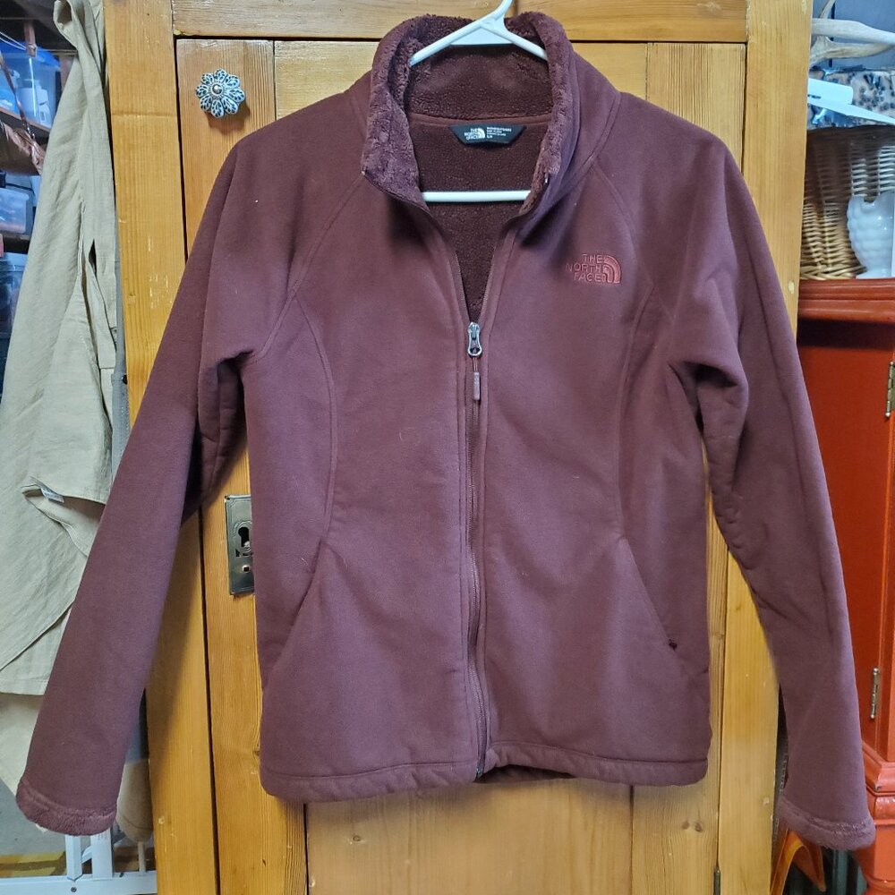 The North Face Maroon Full Zip Fleece Jacket Size Small